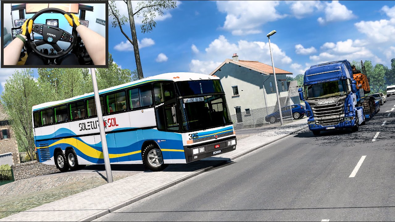 Bus Ride Through Villages in France - Euro Truck Simulator 2 - Moza R21 Setup