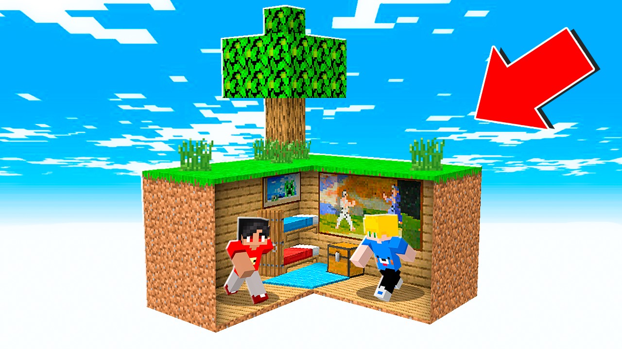 CRIAMOS uma CASA SECRETA DENTRO da ILHA no Minecraft!