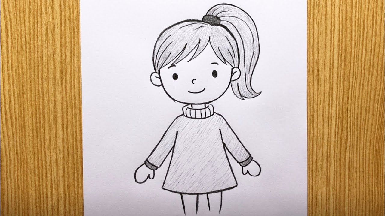 Simple Pencil Sketch of a Cute Girl ☺️☺️