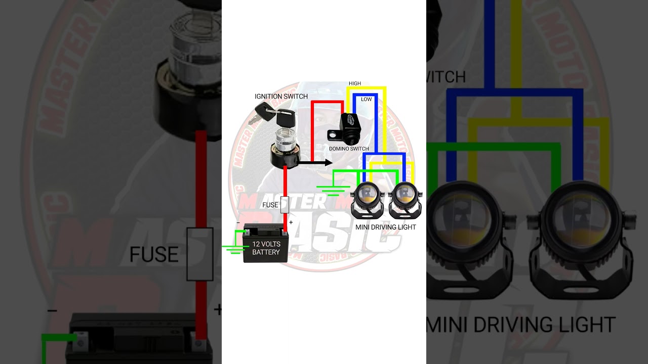 MINI DRIVING LIGHT WITHOUT RELAY #mastermotobasic #tutorial #shorts