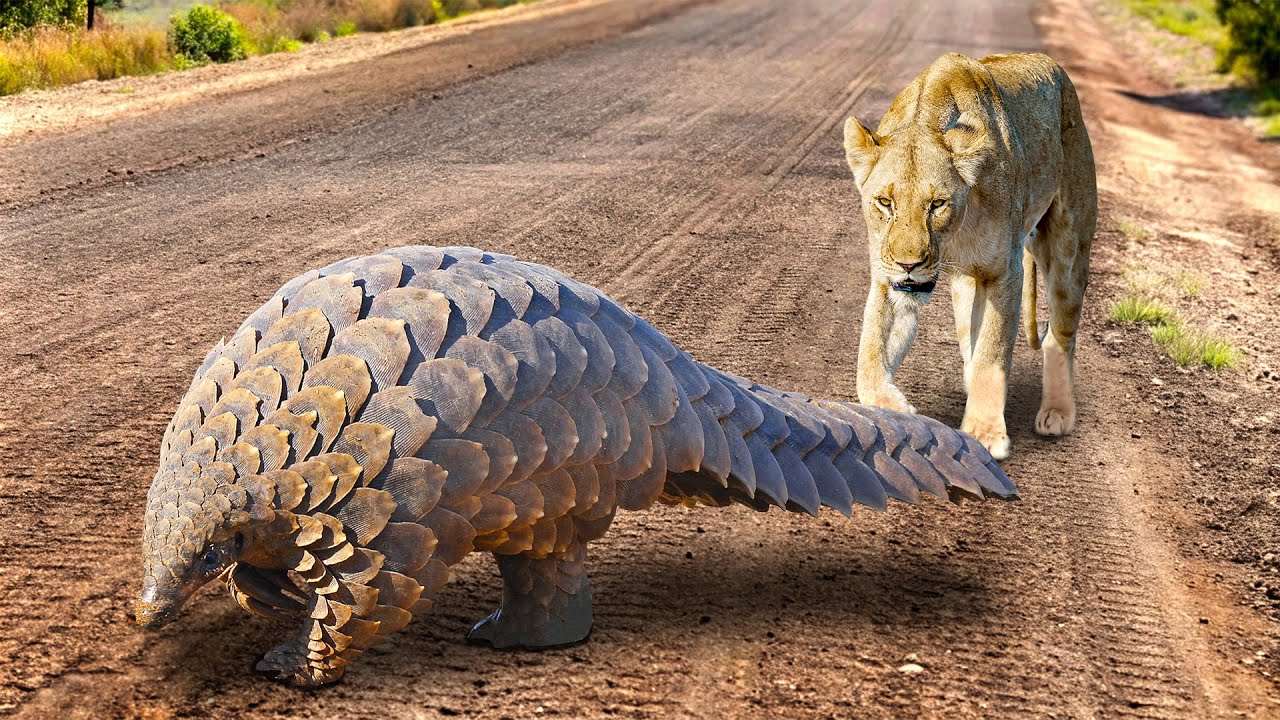 Un Pangolin Se Défend Contre Une Lionne | Les Animaux Se Sont Trompés D'adversaire