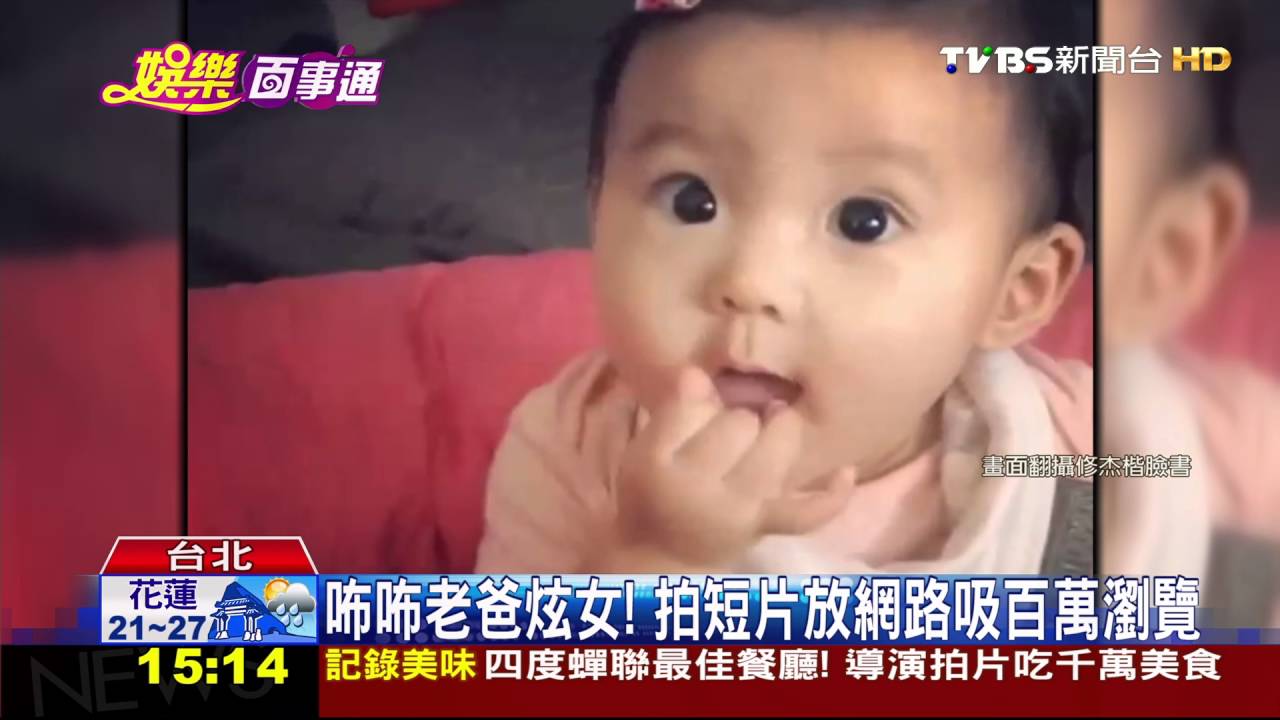 【TVBS】咘咘大眼太萌！　修杰楷炫女影片百萬瀏覽