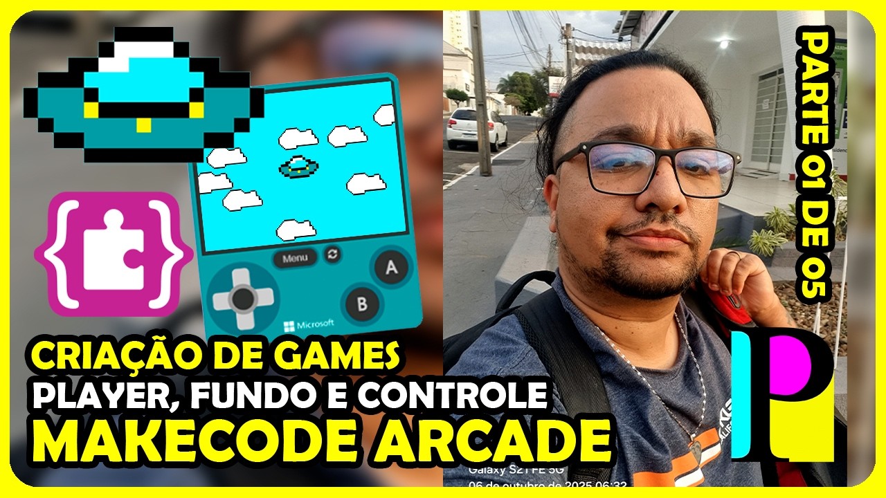 MakeCode Arcade - 01 de 05- Jogo de Avião - ( Player, fundo e controle )