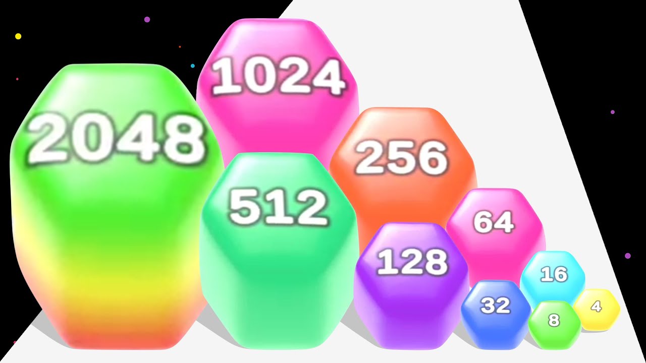 JELLY HEXA 2048 - Джелли 2048 (ASMR геймплей, удовлетворяющая головоломка)