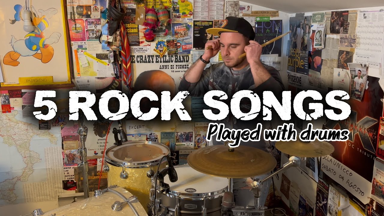 5 ROCK SONGS Played with drums