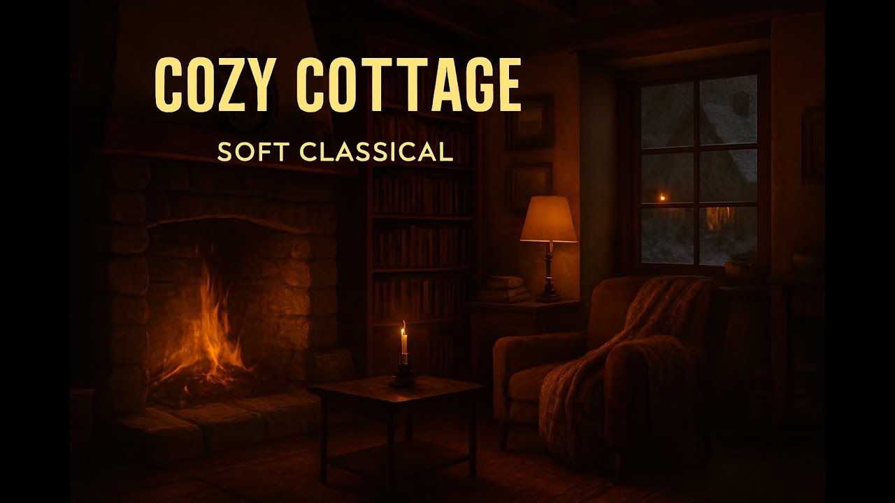 Cozy Cottage Fireplace 🔥 Soft Classical Music for Sleep, Study & Relax | Winter Ambience