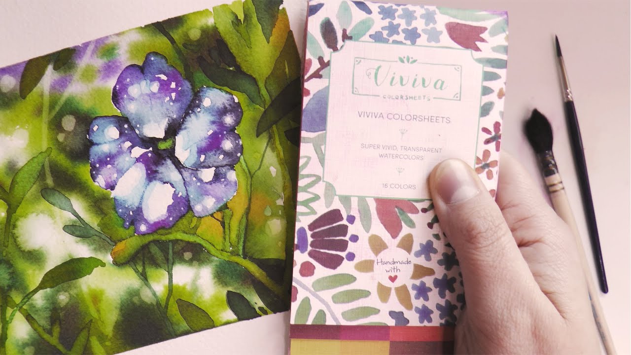Dipingere ad acquerello: la petunia NIGHT SKY (galaxy flower)