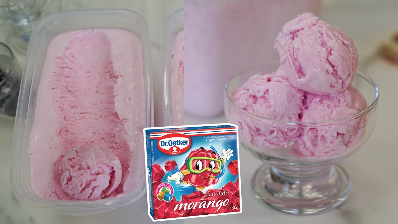 SORVETE CASEIRO DE GELATINA SUPER CREMOSO | RENDE 4 LITROS COM APENAS 1 CAIXINHA