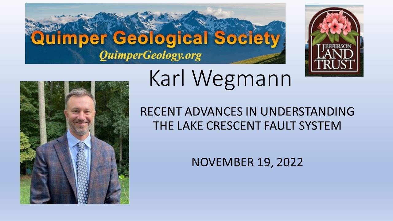 KARL WEGMANN - LAKE CRESCENT WASHINGTON FAULT SYSTEM