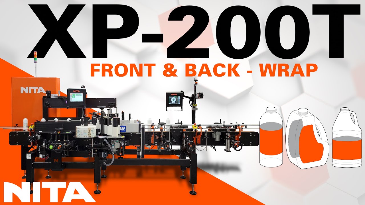 Full Wrap Application with Camera Orientation and Front & Back with Feed Screws on Detergent Bottles