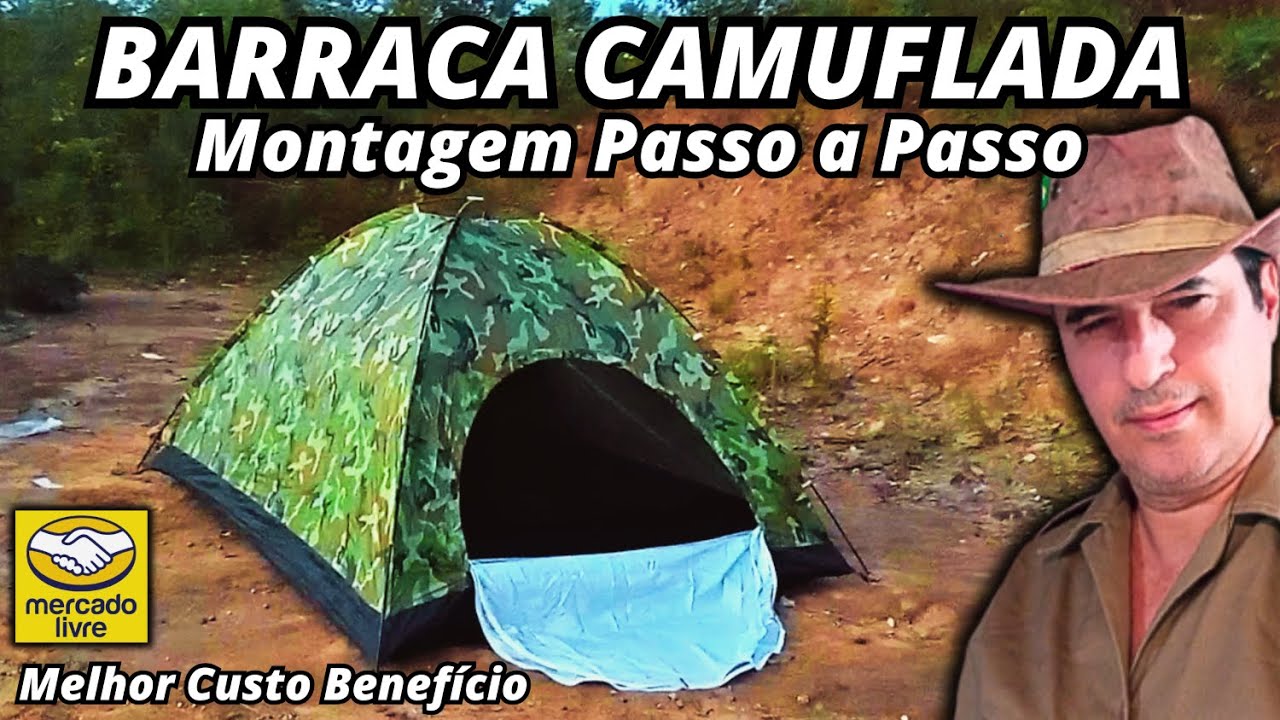 BARRACA CAMUFLADA MONTAGEM PASSO A PASSO A PASSO, Compre a sua Links na Descrição - Desbrava X