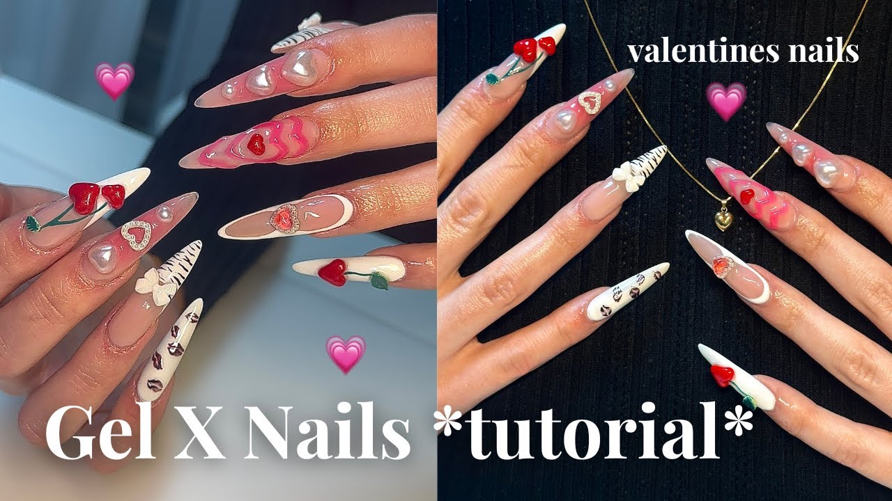 Watch me do a full *Gel X Nail* set  ˚ ༘♡ ⋆｡˚| valentines edition tutorial