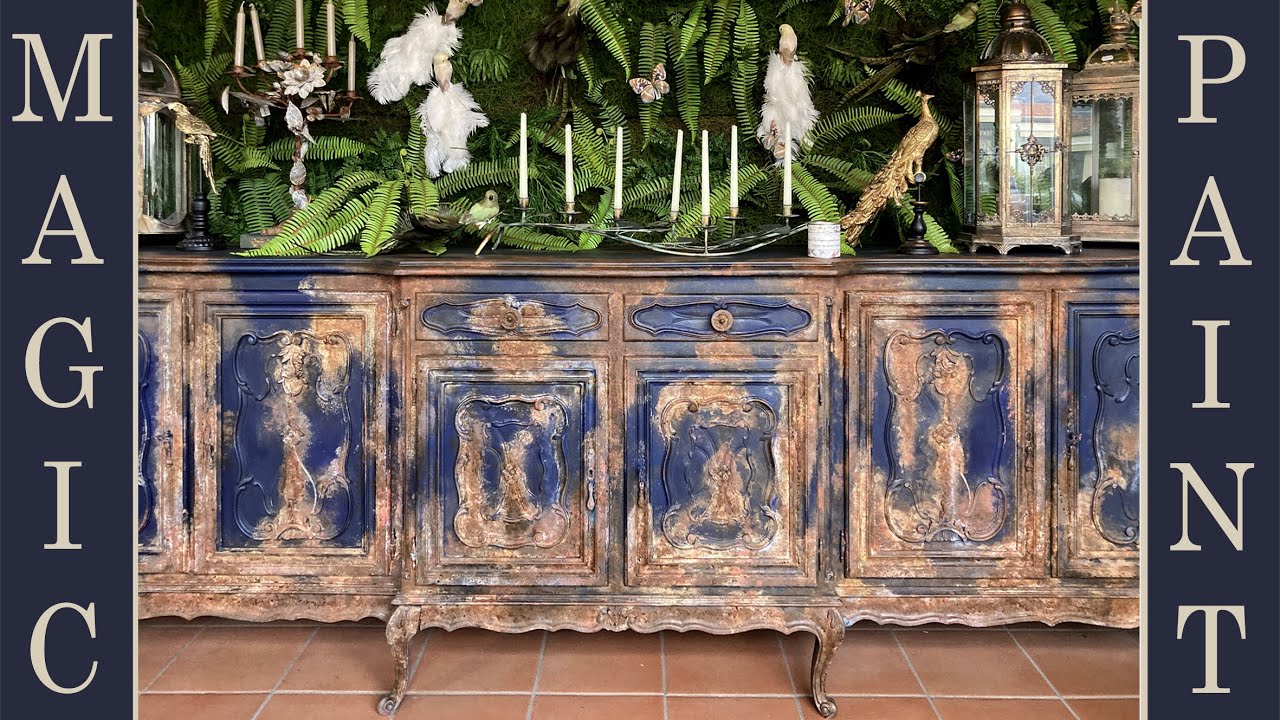 Restyling con effetto ruggine di un mobile contemporaneo dalle forme vintage. Elisa & Magic Paint!