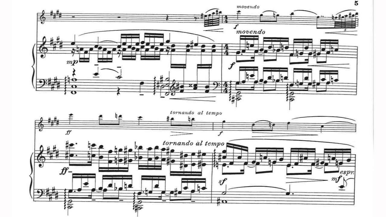 Samuel Barber - Canzone for Violin and Piano, Op. 38a (1959) [Score-Video]