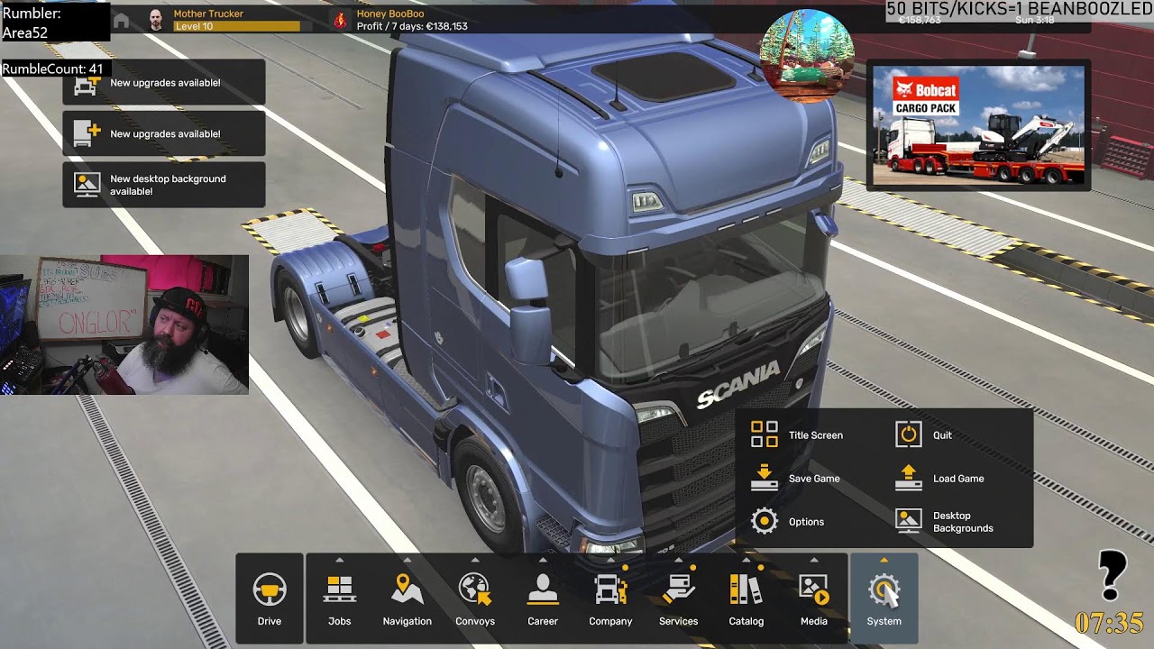 ATS/ETS2 Hauling a Load.  Testing Rumble Studio