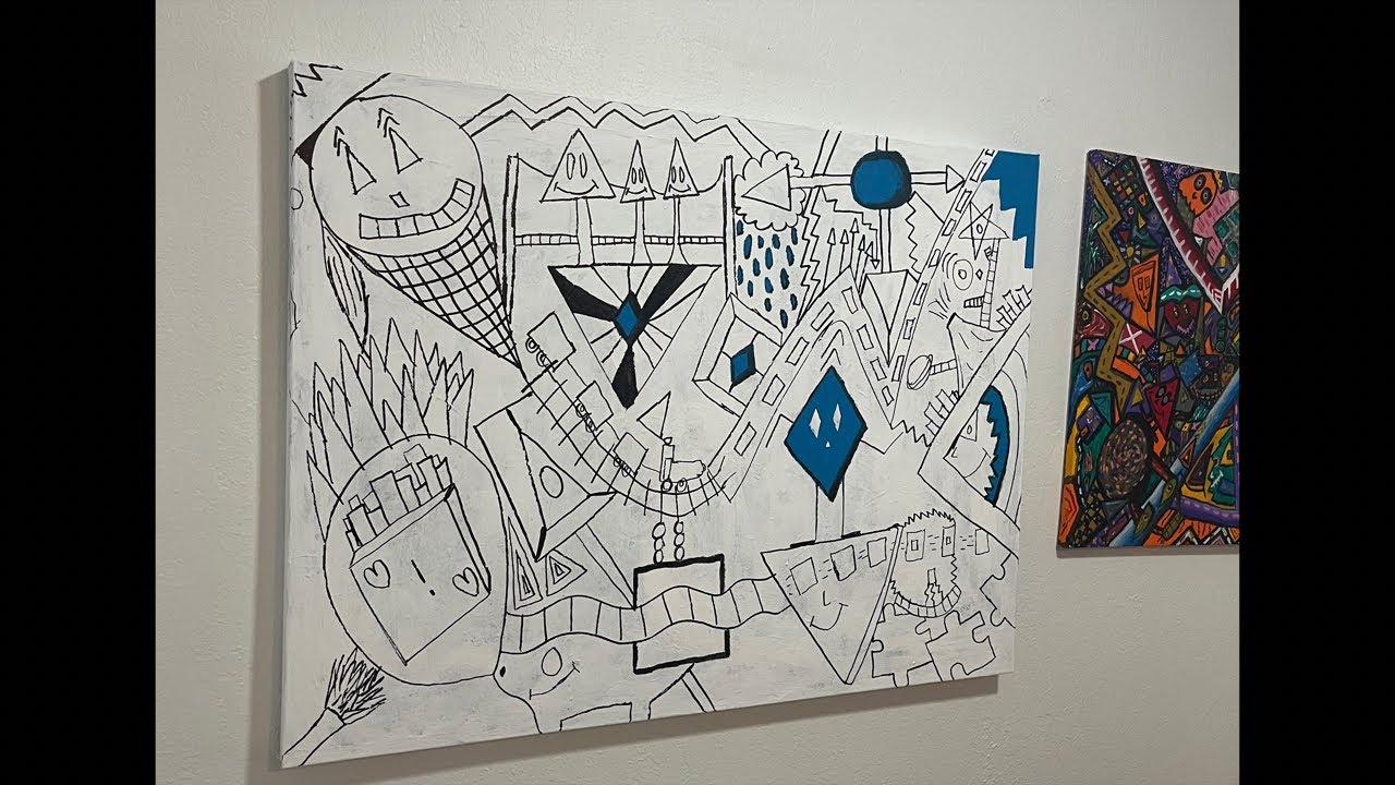 Watch Me Paint A Huge Trippy Painting - Contemporary Art Process Livestream! #satisfyingart