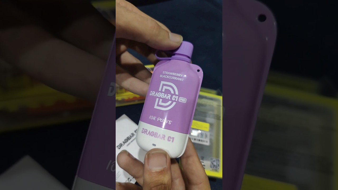 Zovoo Dragbar C1 Pod Strawberry Blackcurrant Unboxing Asmr | Pod Vapes Disposable Devices