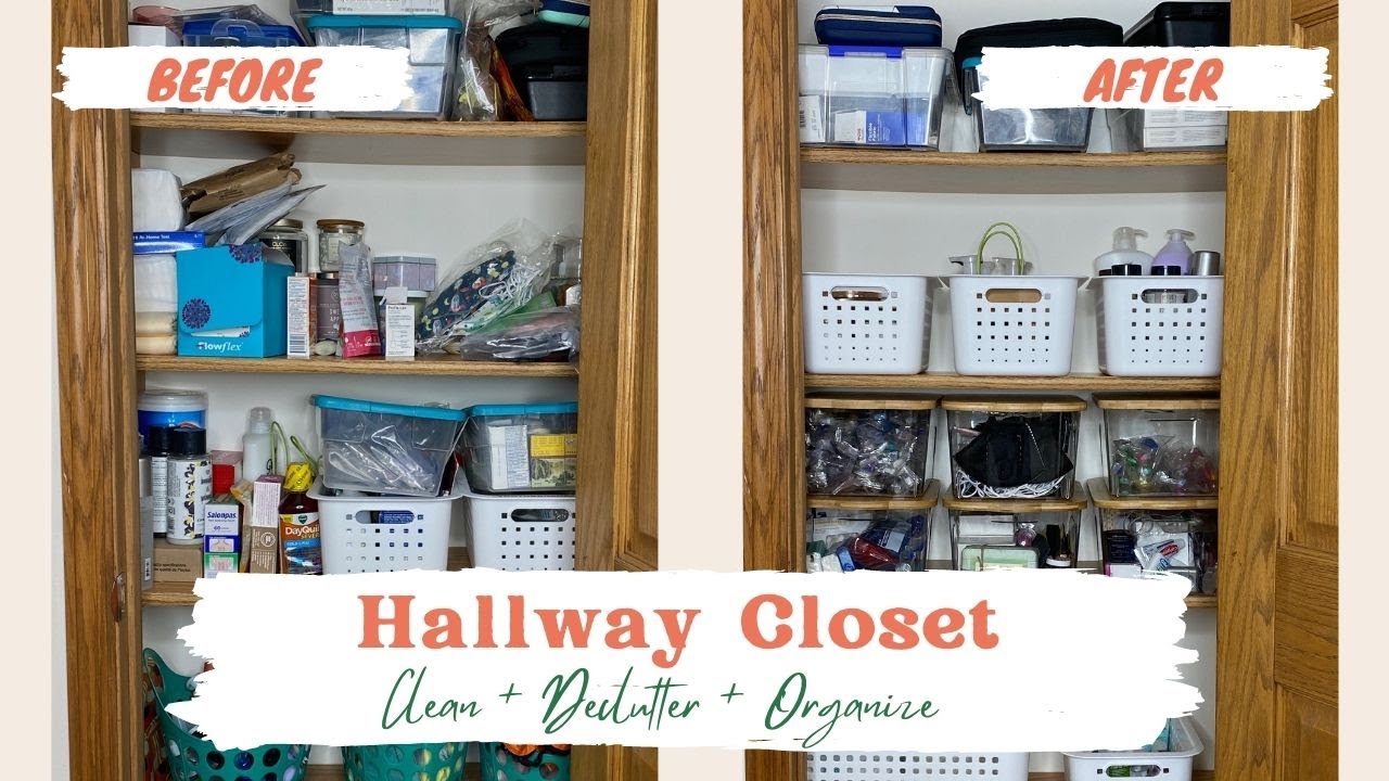 Closet Declutter and Organization I Hallway Closet Clean Out