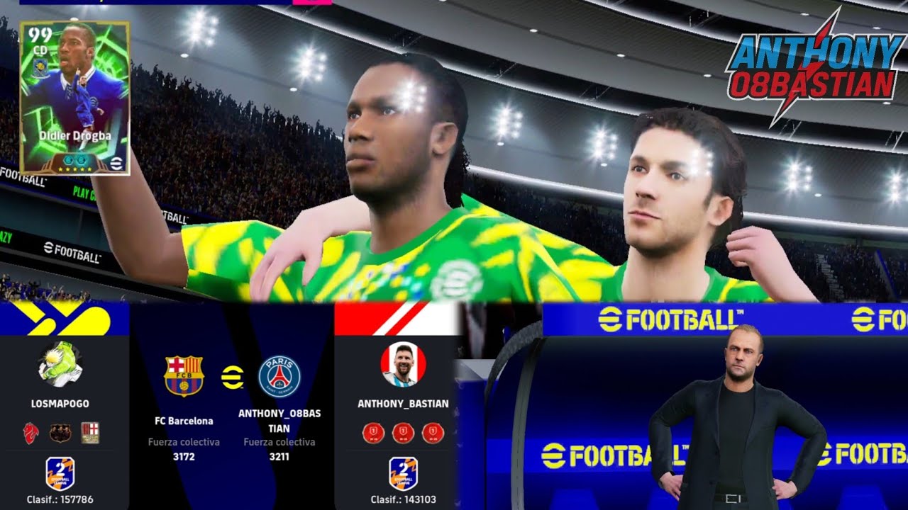 Jugando eFootball Mobile - Con DROGBA y ALESSANDRO DEL PIERO le GANAMOS al BARCELONA 🔥
