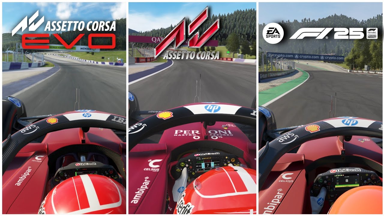 WHICH IS MORE REALISTIC? Ferrari SF-25 SIM SHOWDOWN: AC EVO vs. Modded AC vs. F1 25!