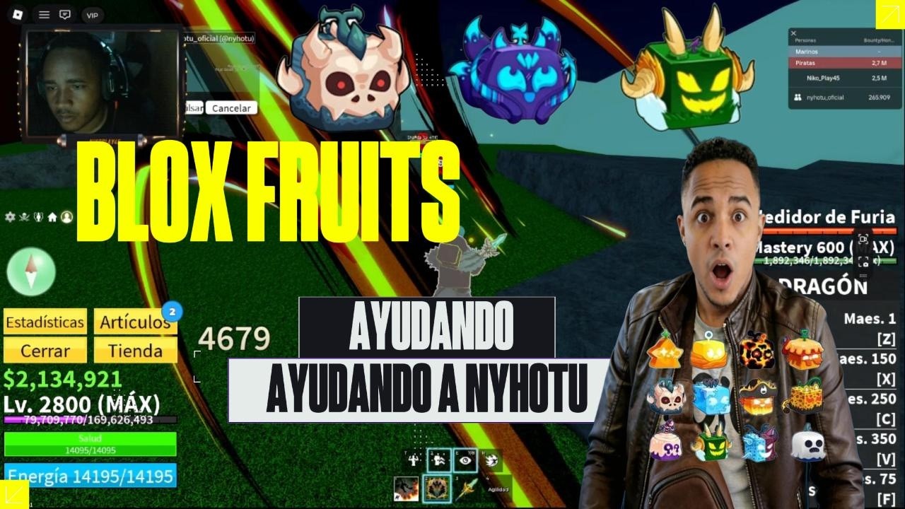 BLOX FRUITS AYUDANDO A FANATICO EN EL SEA 1