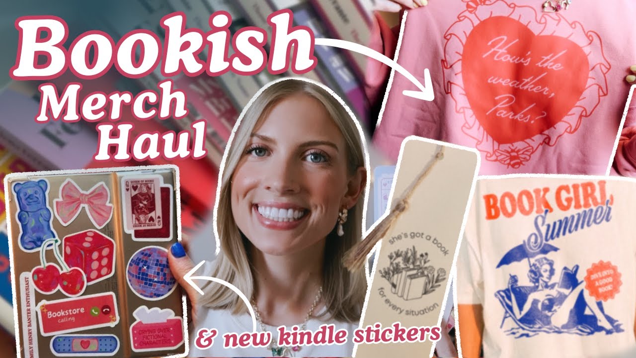 collective BOOKISH merch haul (vlog style) & re-designing my kindle stickers! 🛍💫