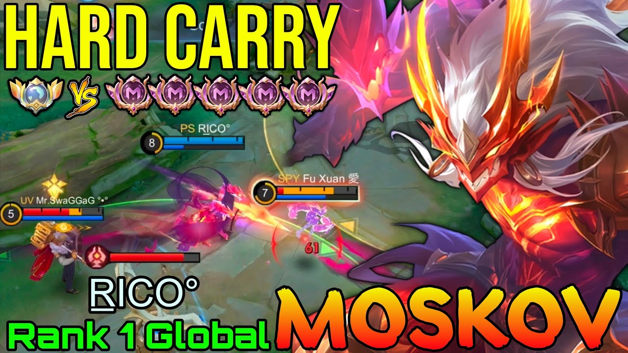 Hard Carry Moskov VS Supreme Enemies - Top 1 Global Moskov by R̲ICO&deg; - Mobile Legends