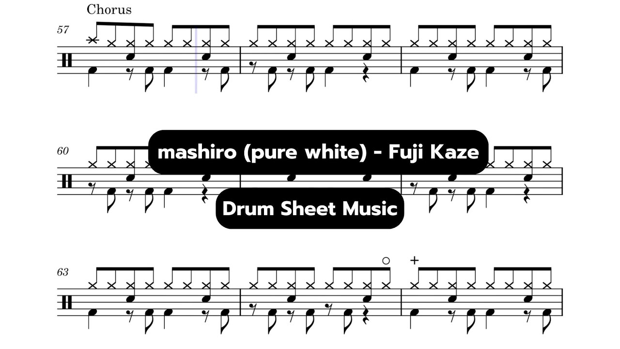 mashiro (pure white) - Fuji Kaze / Drum Sheet Music 