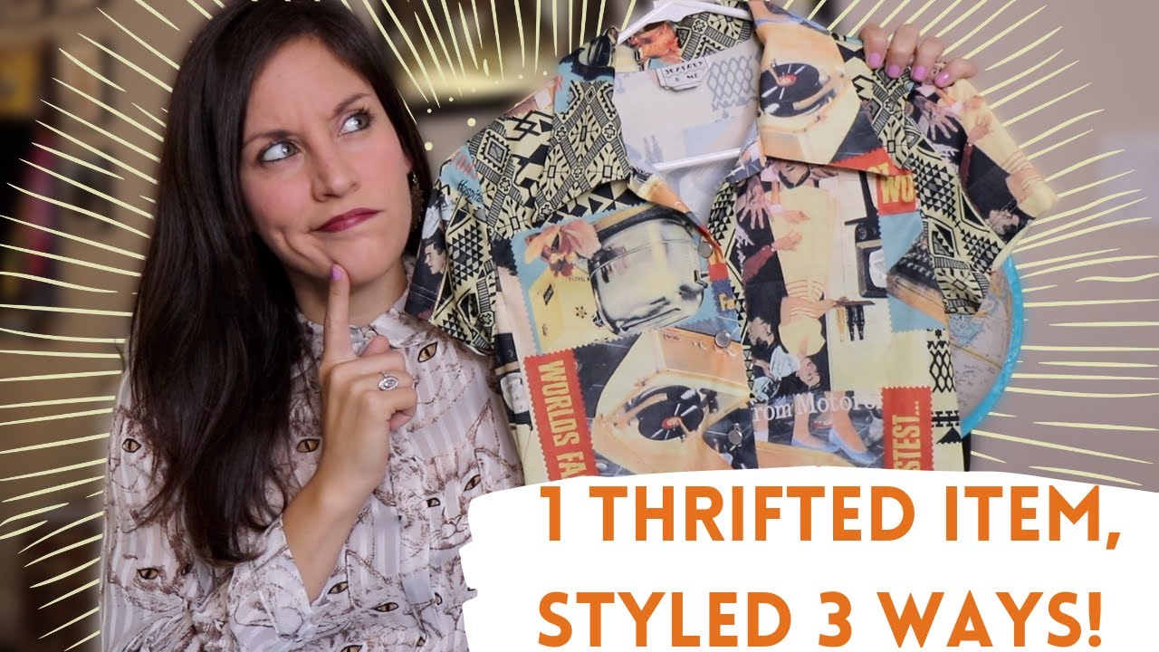 1 THRIFTED ITEM, STYLED 3 WAYS: Styling a thrifted 50's patterned top!