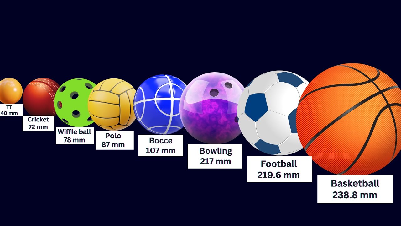 Sports Balls Sizes | 3D Size Comparison