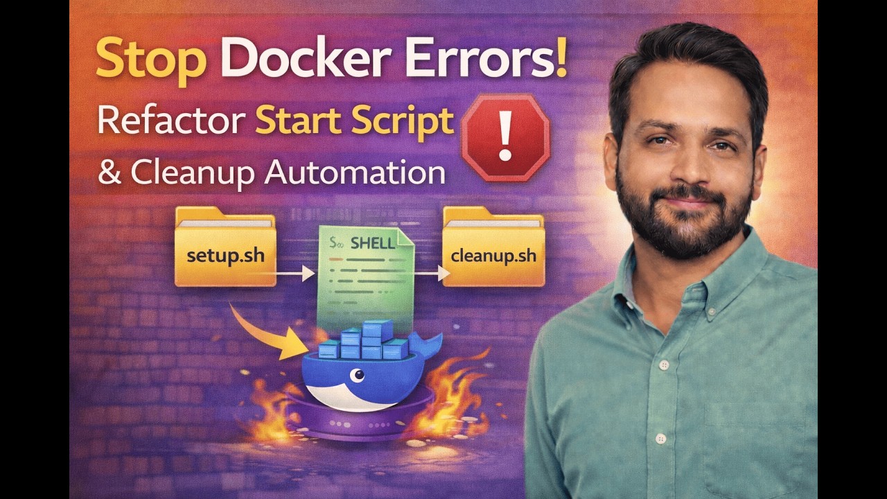 Stop Docker Errors! Refactor Start Script with Setup & Cleanup Automation in Hindi