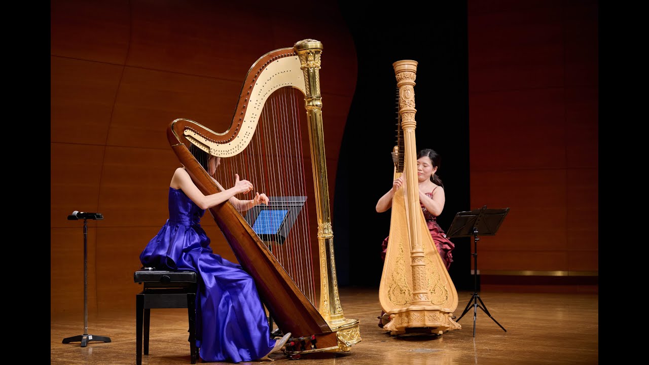 グラナドス「スペイン舞曲」(アンダルーサ) ハープデュオ Spanish Dance No.5 Andaluza (2 harps) Ruri Chikaishi & Kei Nakayama