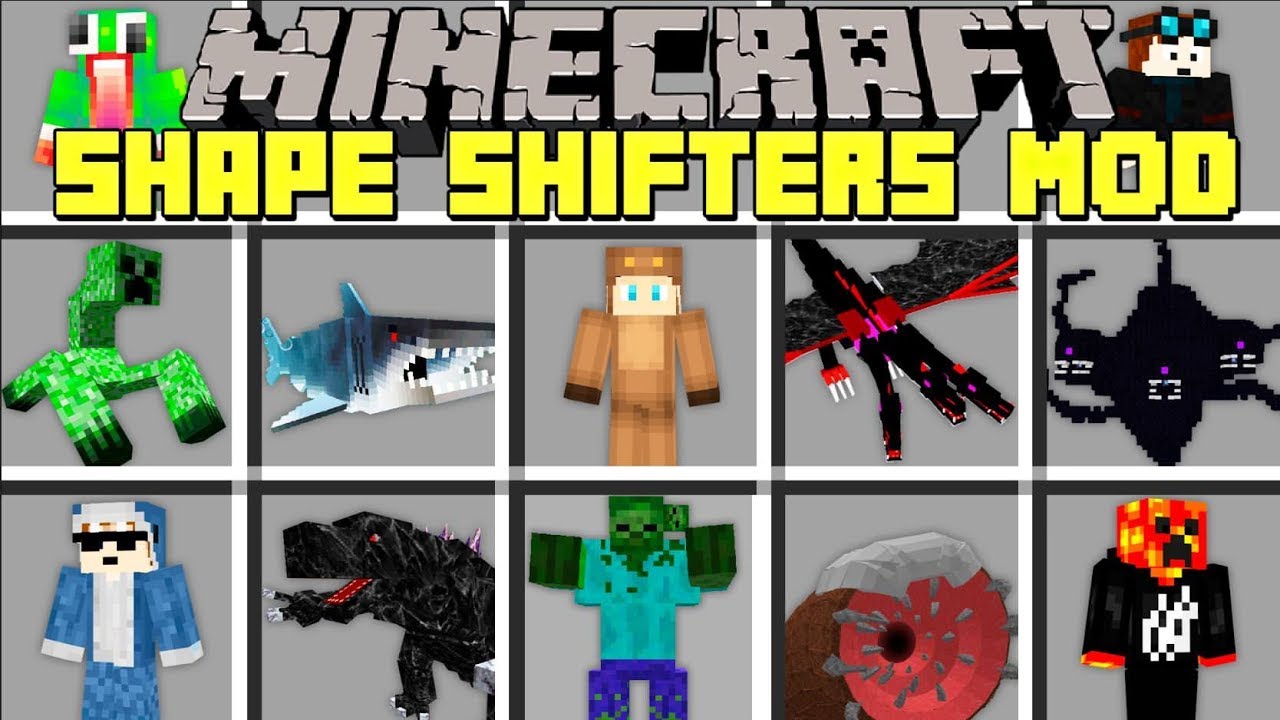 Minecraft SHAPE SHIFTER MOD l MORPH INTO ANY MINECRAFT YOUTUBER, MOB, OR BOSS! l Modded Mini-Game