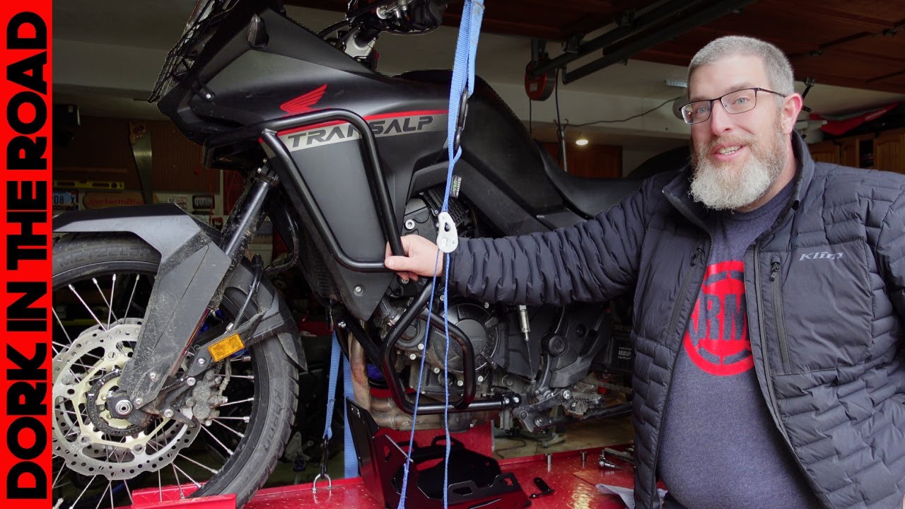 Skid Plate, Crash Bars, New Tires, and MORE: Honda Transalp 750 Mods Install