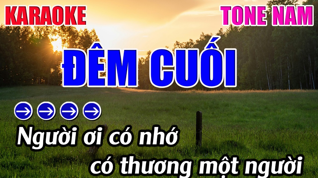 Đêm Cuối Karaoke Tone Nam Karaoke 9999 - Beat Mới