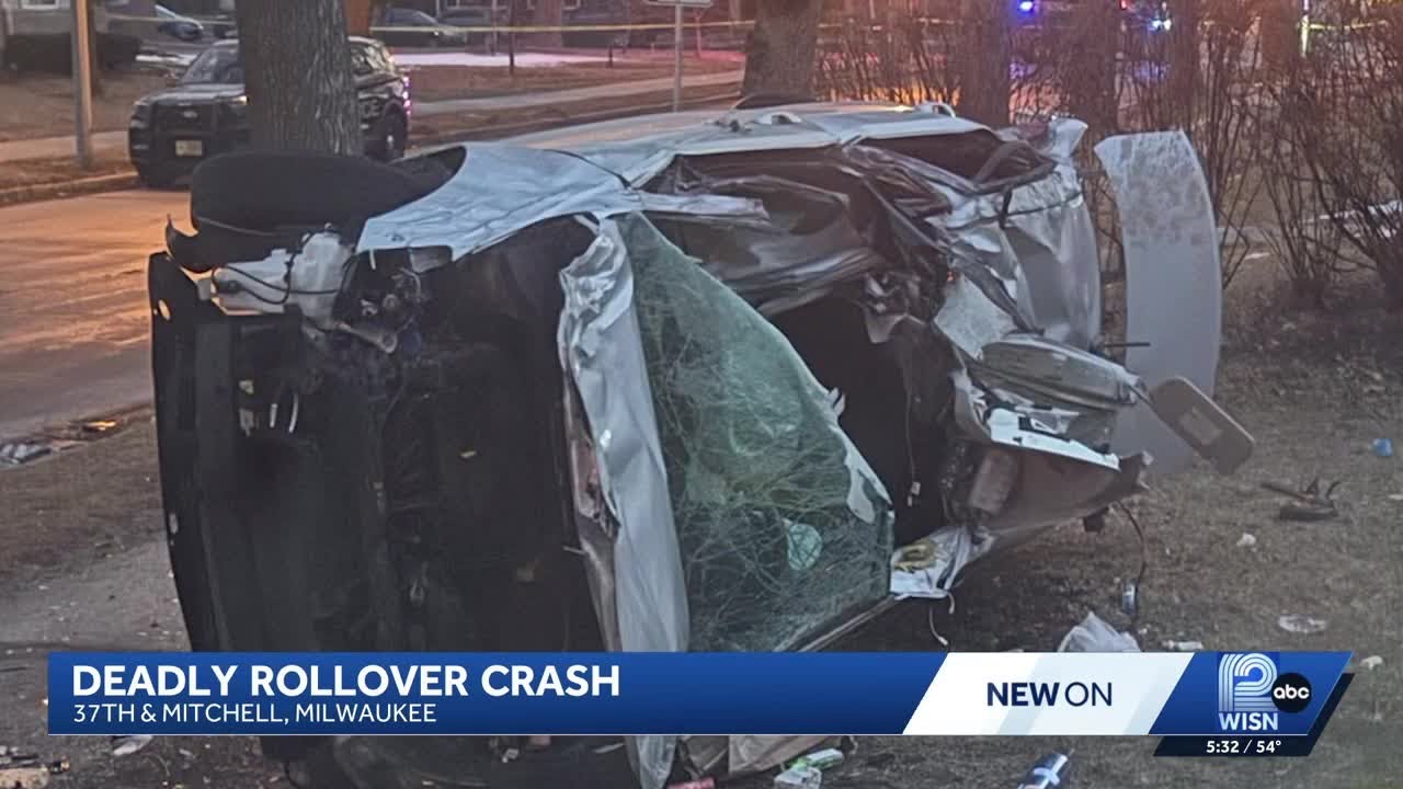 Person dies in rollover crash in Milwaukee, another seriously injured