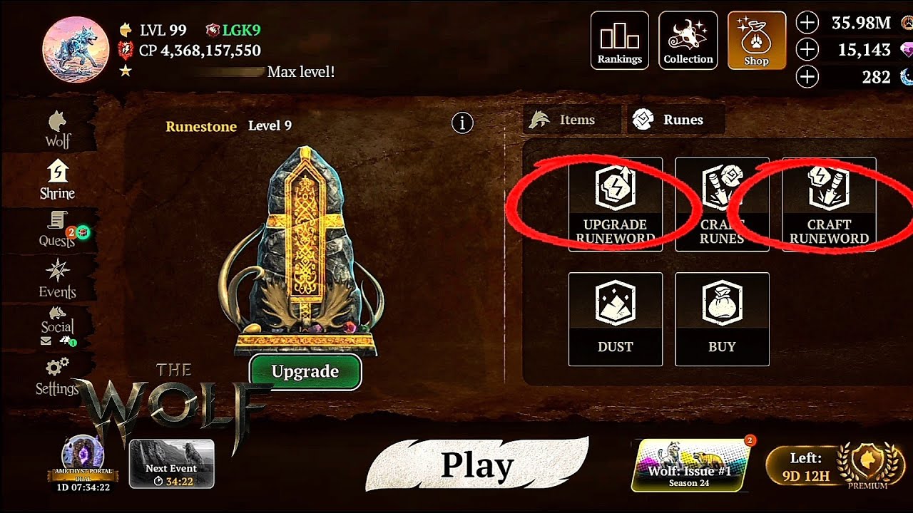 The wolf - How To Craft & Upgrade Runesword❗