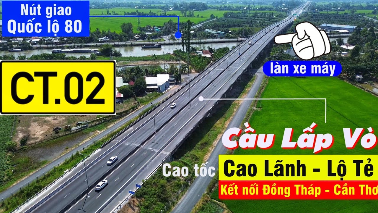 XE MÁY được chạy lên cao tốc Cao Lãnh - Lộ Tẻ tại cầu Lấp Vò, vì sao phân luồng như vậy?