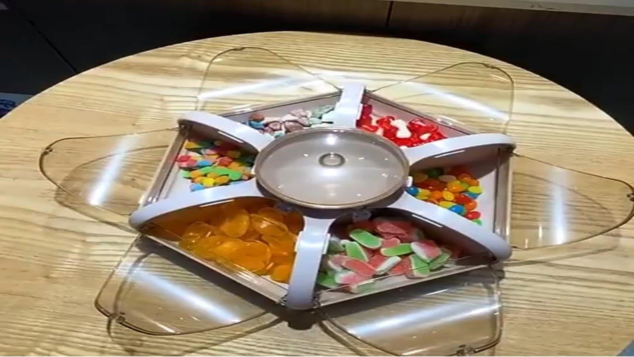 Lotus  Dry Fruit  transparent Storage Box. Press Type Snack Compartment Storage. 