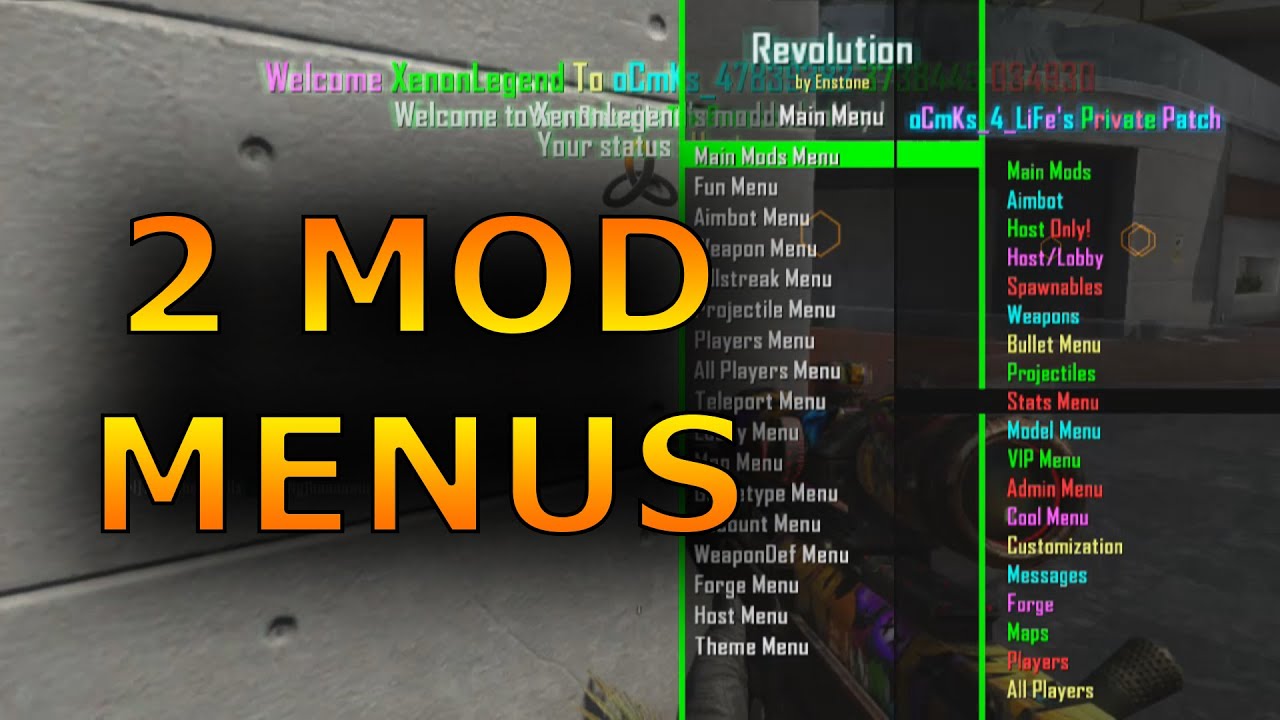 2 MODMENUS 1 GAME -  failed AIMBOT TRICKSHOTS! - (Black Ops 2 Mods Online Multiplayer)