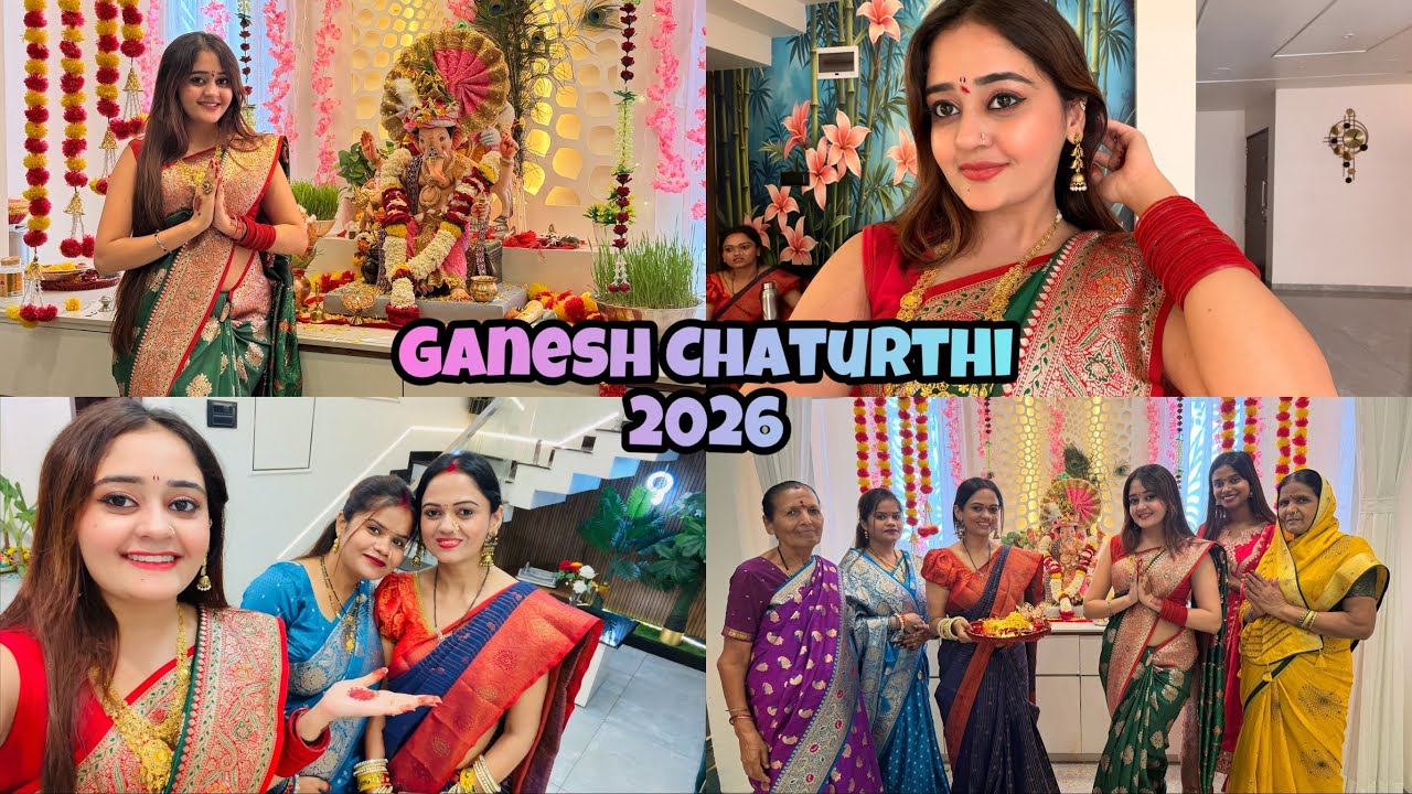 Best Ganpati Bappa iss bar hamare New family me | Teej & Hartalika celebration