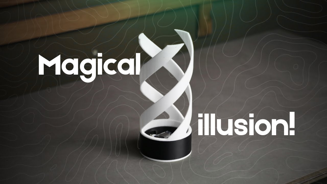 Making a 3D-Printed Spiral Lamp That Spins and Create Magical Illusions - Improved Version