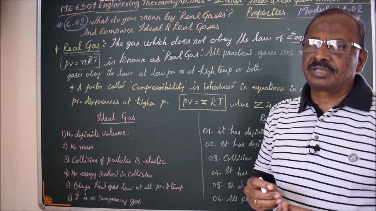 Definition of Real Gas and Comparison of Ideal & Real Gases - M4.2 - Thermodynamics in Tamil