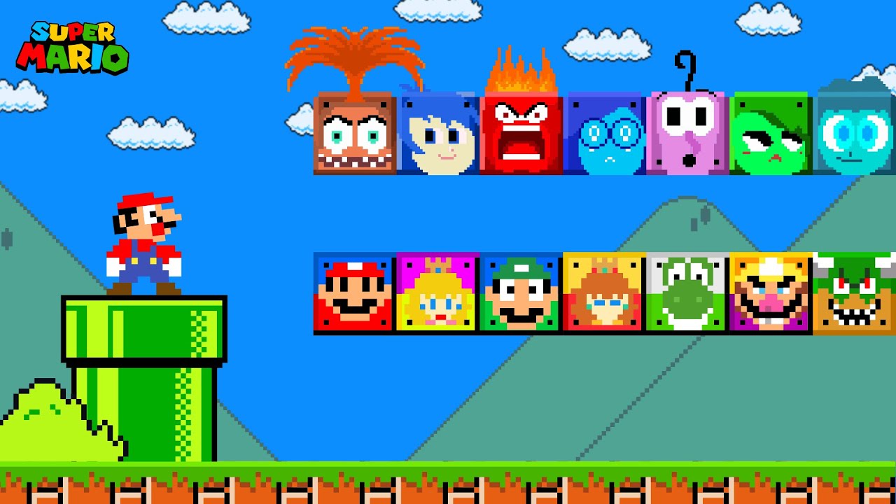 Mario, but with MORE Custom Mario and INSIDE OUT 2 Character Blocks!