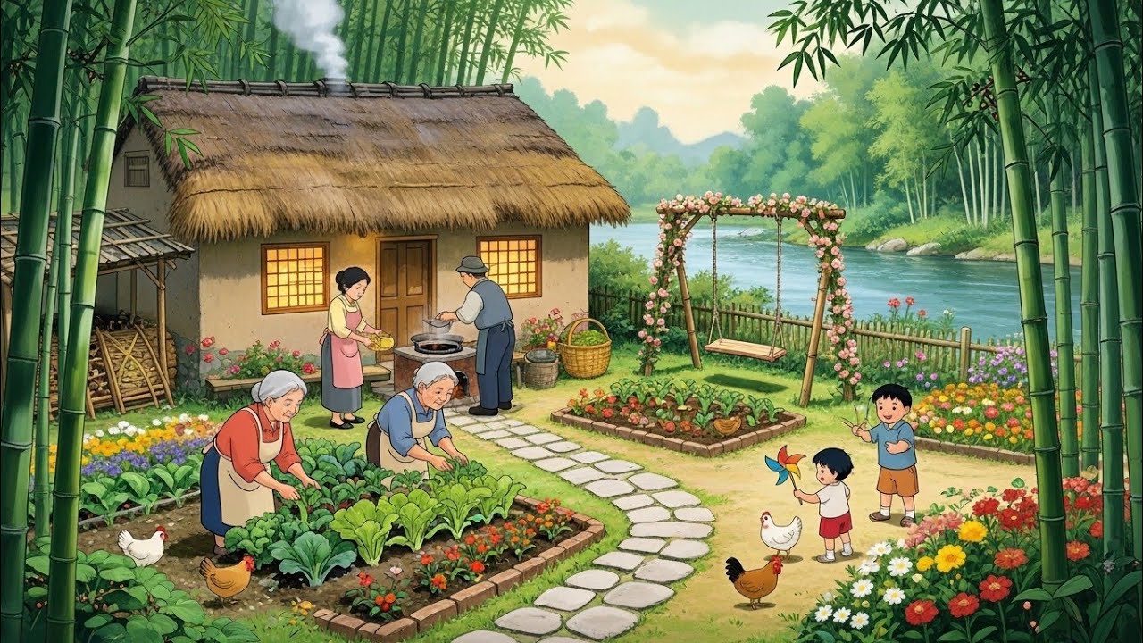 Quiet Days in the Mountain | Forest Bamboo Shoot Harvesting & Delicious Bamboo Dishes 🌿 | Ghibli