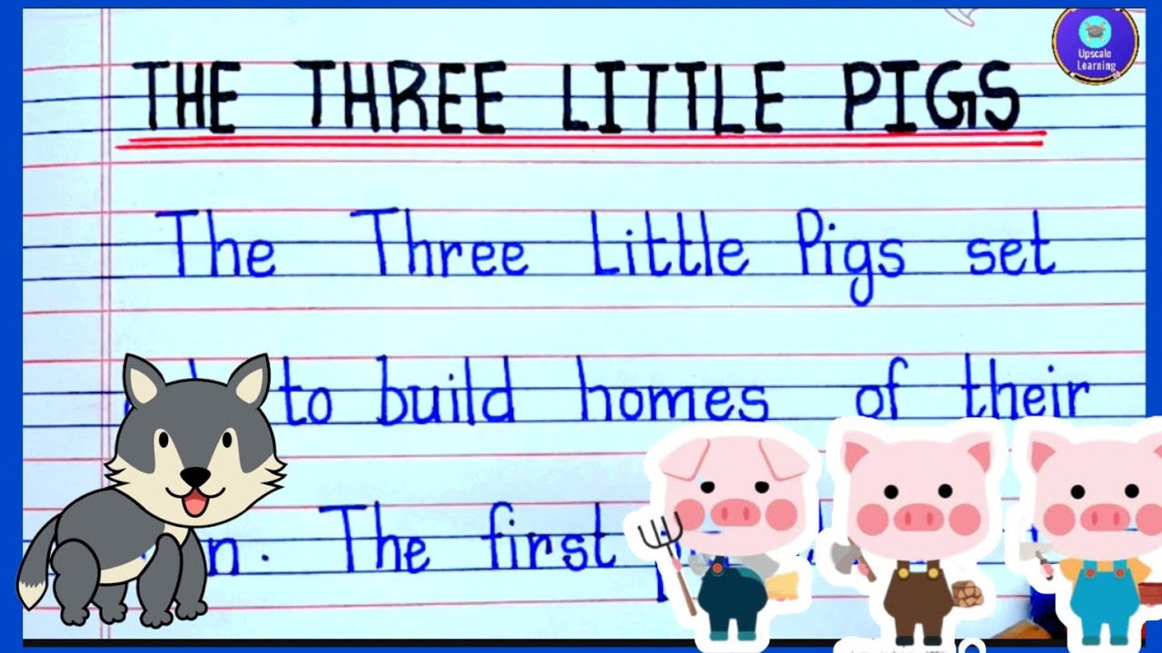 Three little pigs | Short English moral Story writing for kids and toddlers