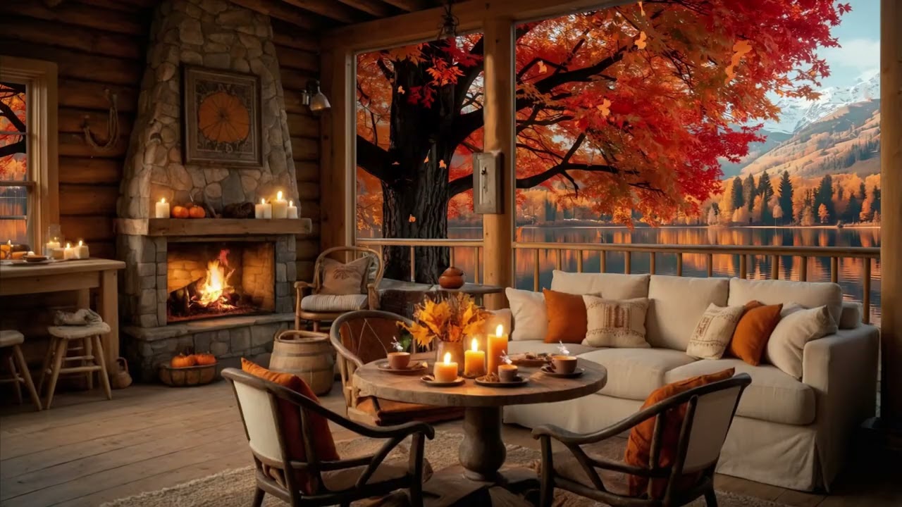 Autumn Breeze Jazz Cafe 🍁 Relaxing Coffee Shop Ambience Music for Study, Work & Peaceful Sleep