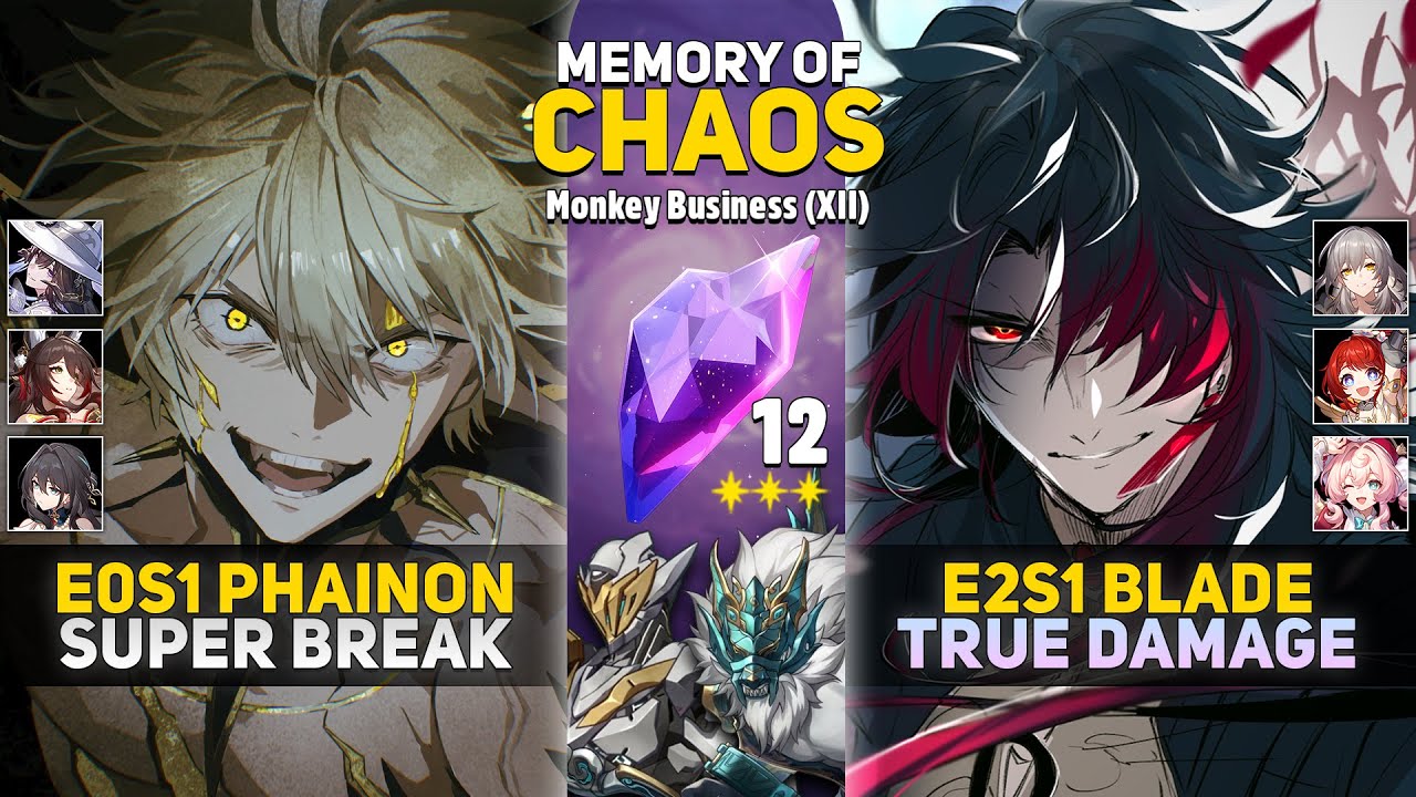 E0S1 Phainon Super Break & E2S1 Blade True Damage | Memory Of Chaos 12 | MOC 12 Honkai Star Rail 3.8