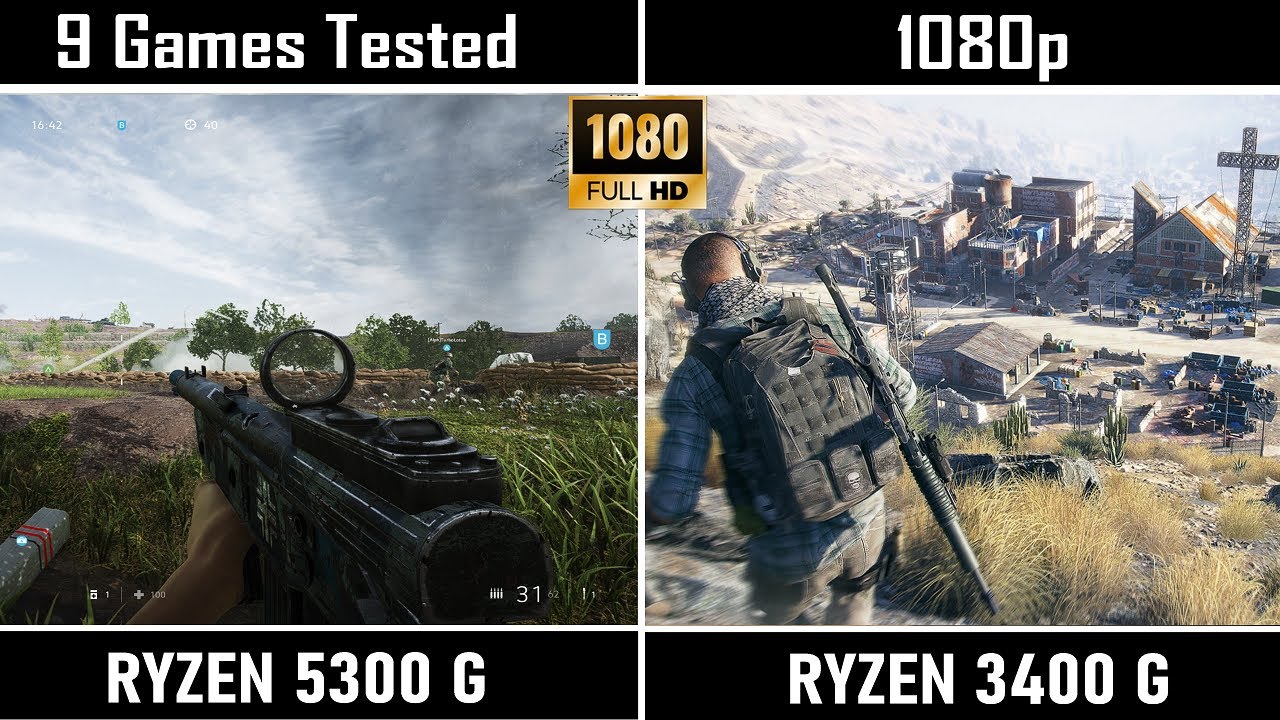 Ryzen 5300G vs 3400G 9+ Games Benhcmarks