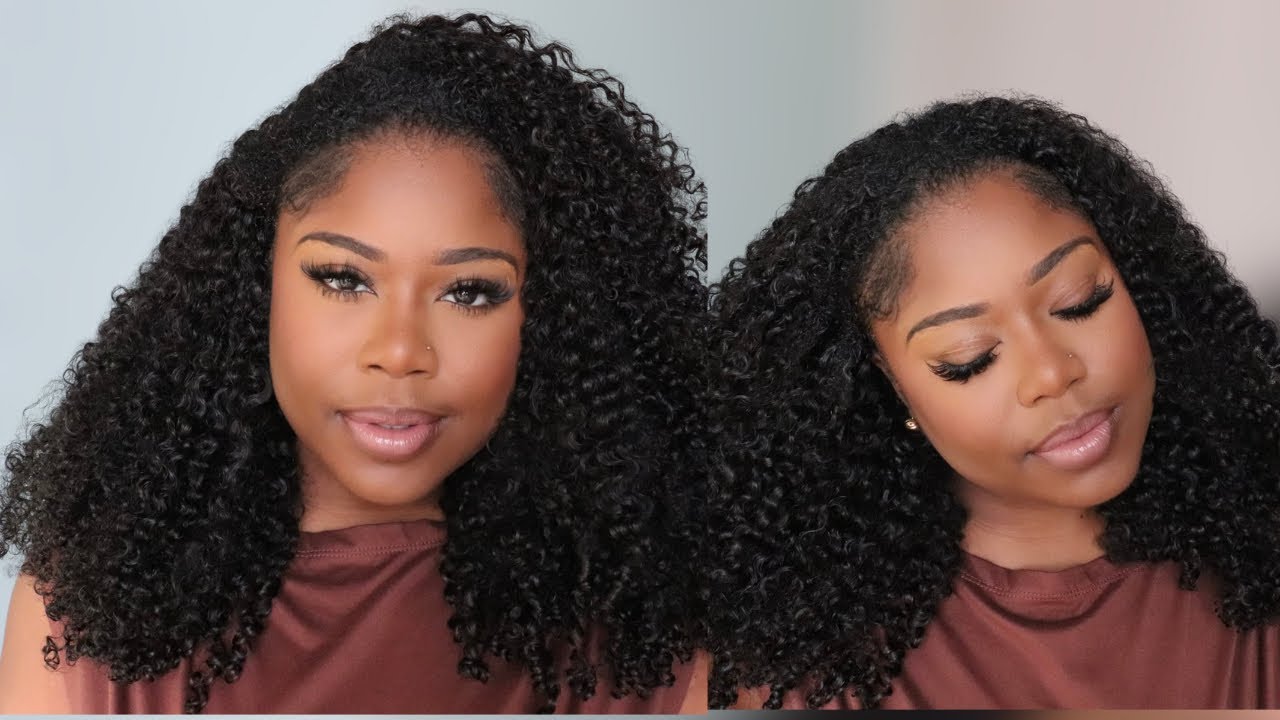 BRAIDLESS Crochet 😍 |  Natural Kinky Curly Install on Pre Braided Cap | Eullair Hair 